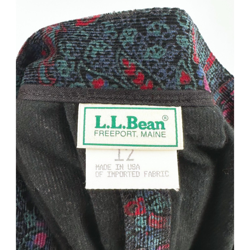 VTG 90s L L Bean Corduroy Paisley Midi Skirt Size 12 Cottagecore Pleated Prairie - Picture 7 of 10
